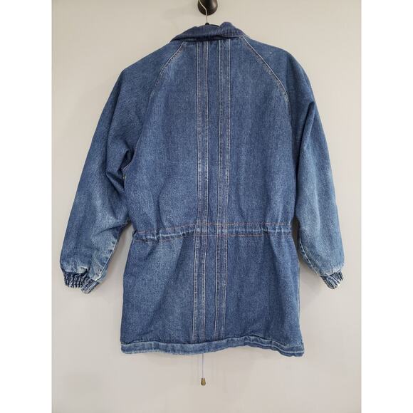 Vintage Monica Gray Denim Coat Jean Chore Farmer‎ Yellowstone Mom 80s 90s Garden - Picture 7 of 7